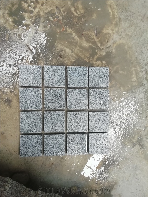 North G603 Granite Cobble Pavers Square Flamed