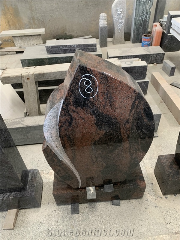 Polished Germany Style Granite Gravestone Design