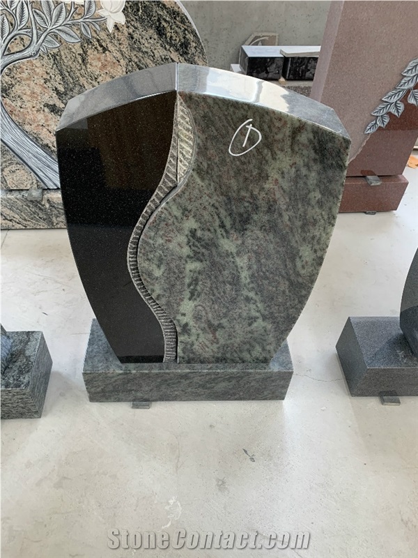 Polished Germany Style Granite Gravestone Design
