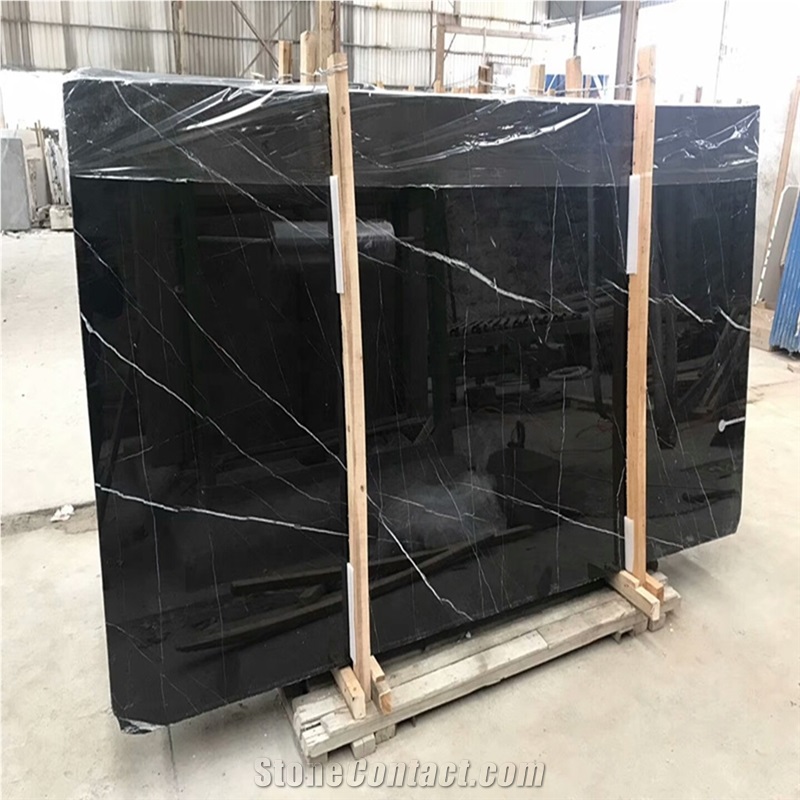 Polished Kentavros Black Marble Floor Tiles