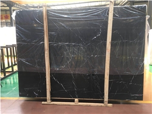 Polished Kentavros Black Marble Floor Tiles