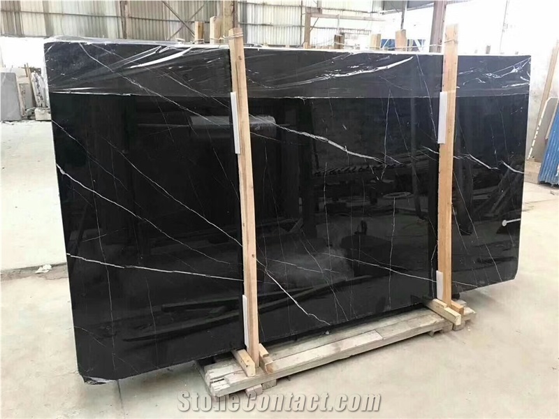 Polished Kentavros Black Marble Floor Tiles