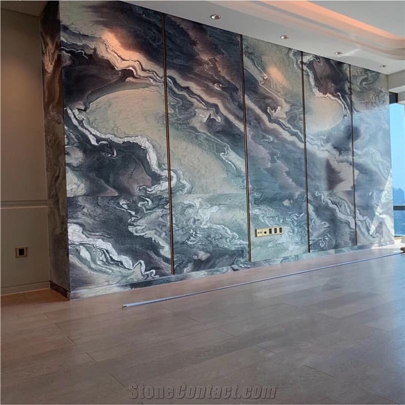 Polished Violet Butterfly Marble Tiles