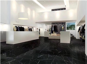 Preto Florido Marmol French Pattern