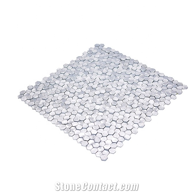 Pure Silver Metal Up&Down Mosaic Tiles