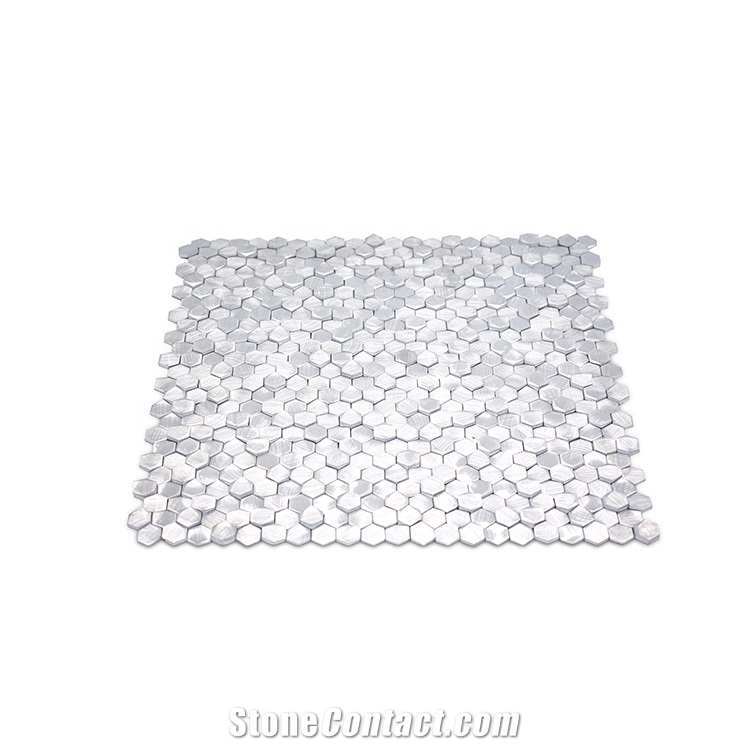 Pure Silver Metal Up&Down Mosaic Tiles