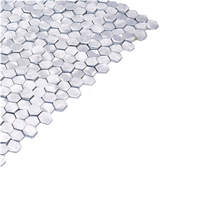 Pure Silver Metal Up&Down Mosaic Tiles