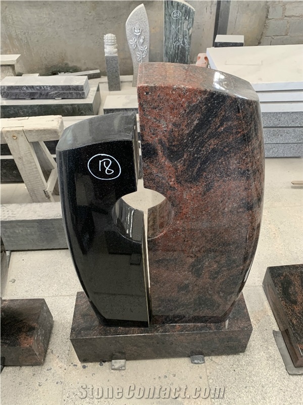 Symphony Multicolor Red Granite Germany Tombstone