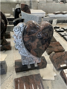 Symphony Multicolor Red Granite Germany Tombstone