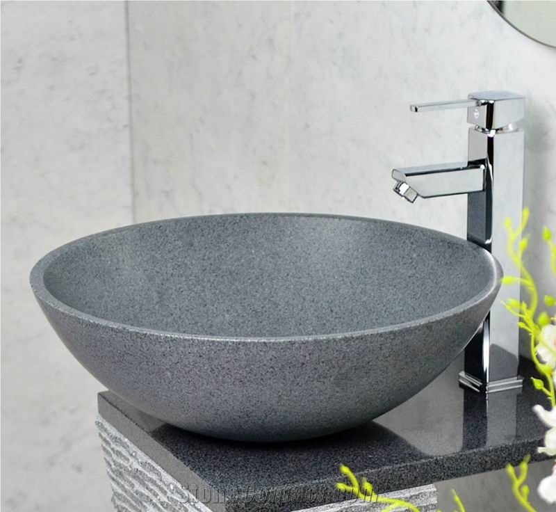 G654 Dark Grey Granite Vessel Sinks Wash Basins