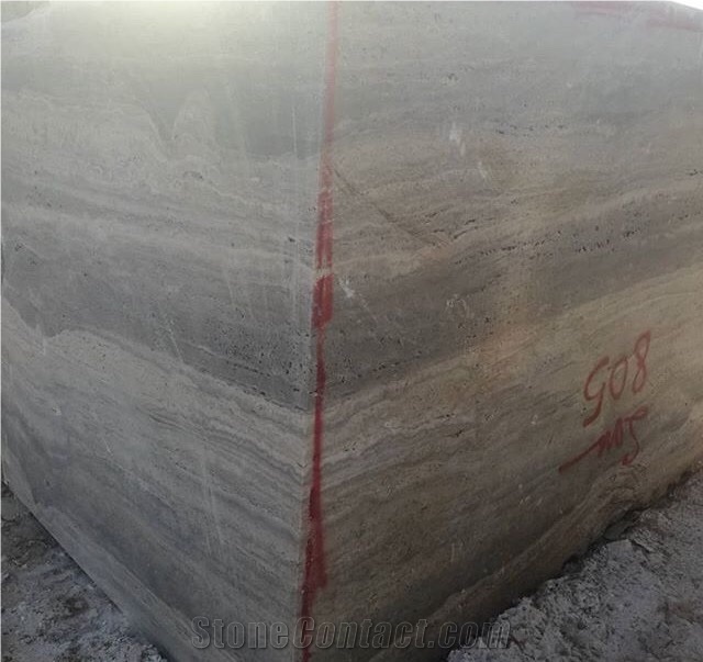 Silver Travertine Block, Iran Silver Travertine