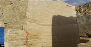 Takab Travertine Block, Iran Beige Travertine