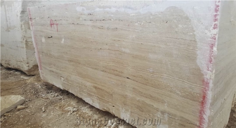 Takab Travertine Block, Iran Beige Travertine