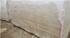 Takab Travertine Block, Iran Beige Travertine