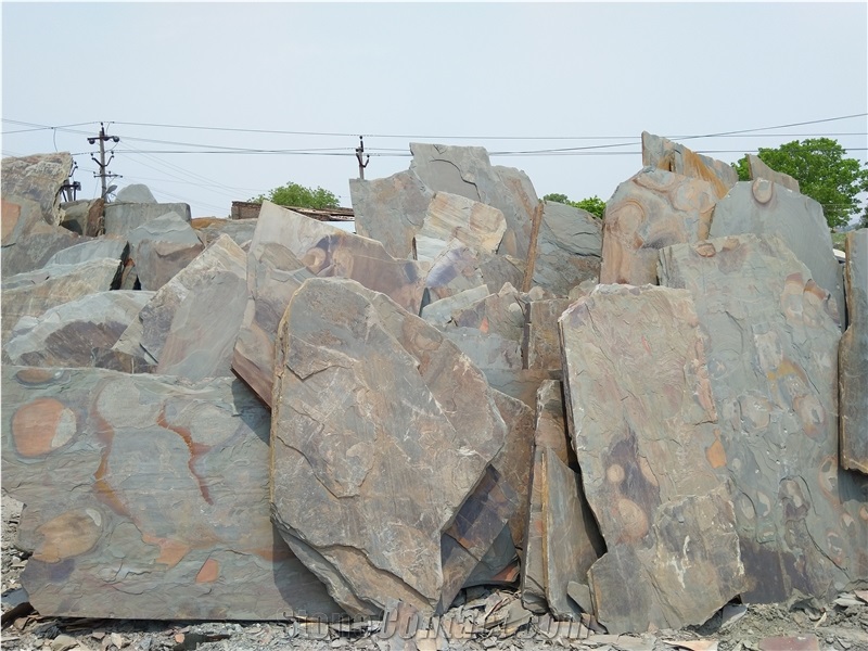 California Gold Indian Slate Crazy Random Paving