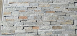 Gold Quartzite Ledger Stone, Slate Wall Cladding Panels