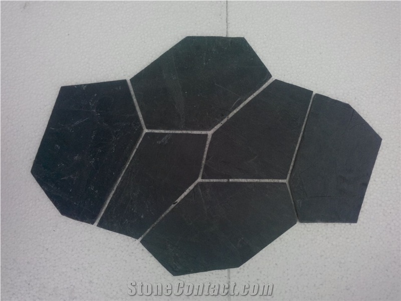Kadappa Black Limestone Irregular Flagstone Pavers