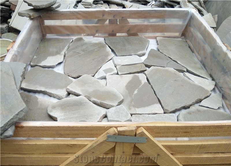 Kandla Grey Sandstone Random Crazy Paving, Flagstone Pavers