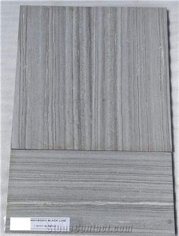 Monsoon Black Indian Quartzite Tiles Line Pattern
