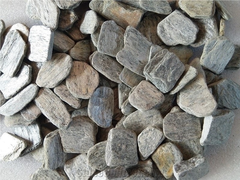Silver Shine Slate Paddlestone, Tumbled Pebbles
