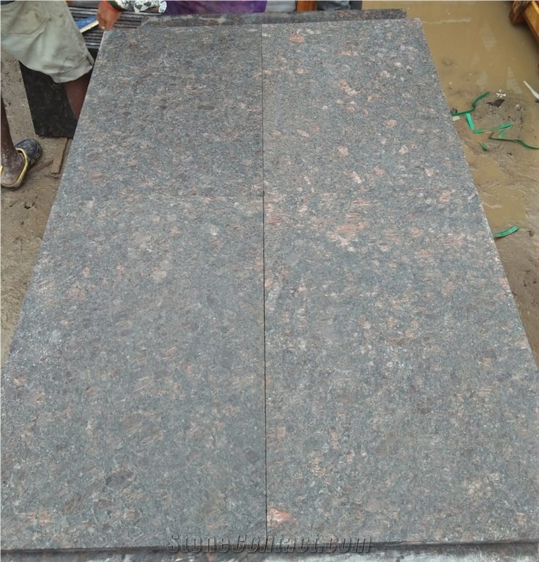 Tan Brown Flamed Granite Slabs, Flamed Granite