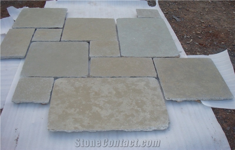 Tandoor Yellow Limestone Paving, Tandur Limestone Pattern