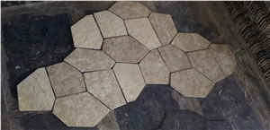 Tandur Yellow Limestone Irrergular Shape Flagstone