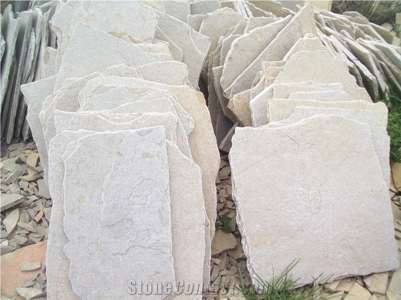 Tandur Yellow Limestone Tumbled Crazy Paving Flagstone