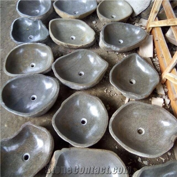 River Stone Washbasin Lesung, River Stone Basin, Stone Sinks, Stone Basin