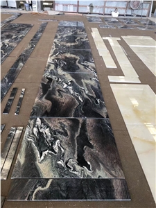 Italy Cipollino Ondulato Marble Slab, Verde Luana Marble
