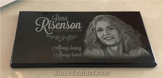 India Black Granite Laser Etching, Laser Engraving, Shadow Etching