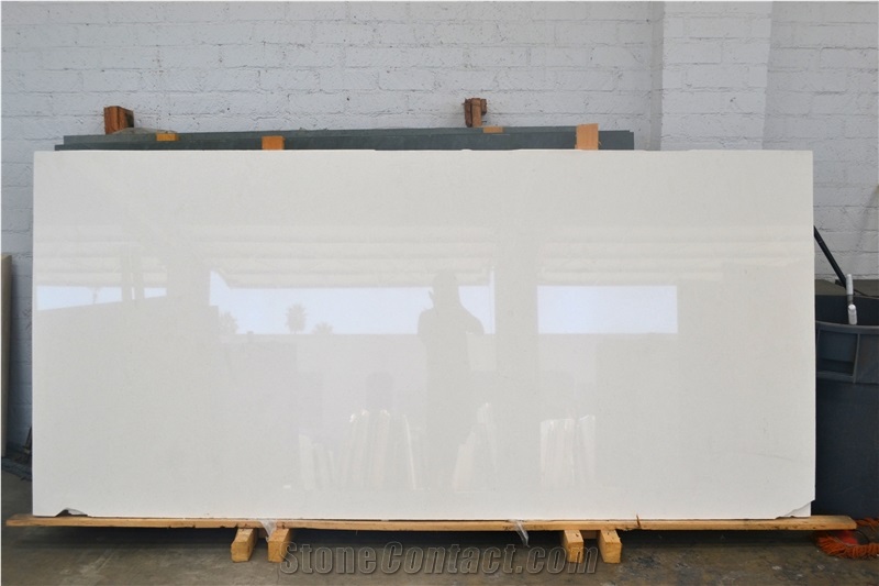White Limestone Polished Slab 4.3