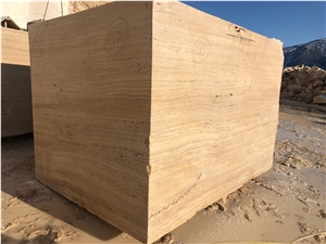 Classic Beige Travertine Vein Cut Blocks