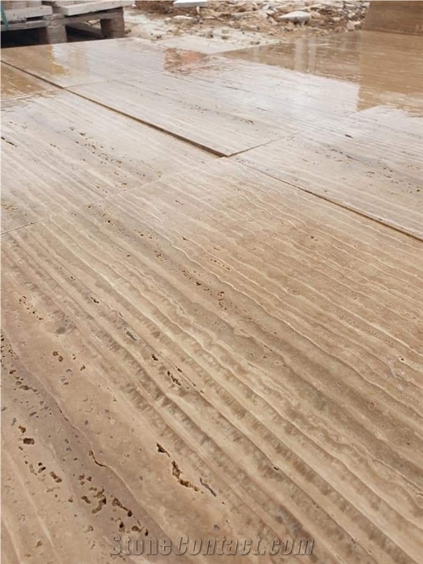 Classic Beige Travertine Vein Cut Blocks