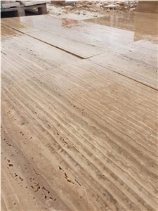 Classic Beige Travertine Vein Cut Blocks