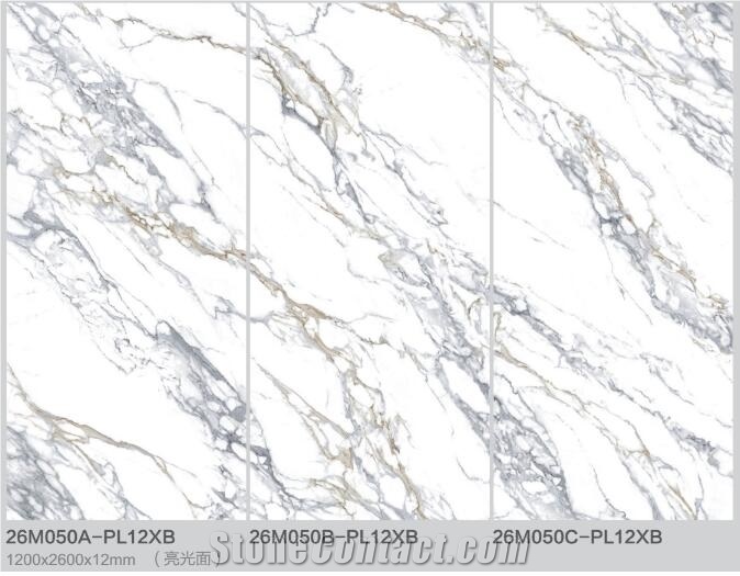 Carrara White and Calacatta Look Sintered Stone