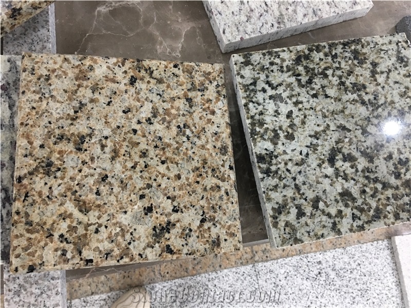 Cheap Yellow Pearl and Green Diamond Granite Slabs