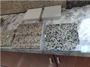 Cheap Yellow Pearl and Green Diamond Granite Slabs