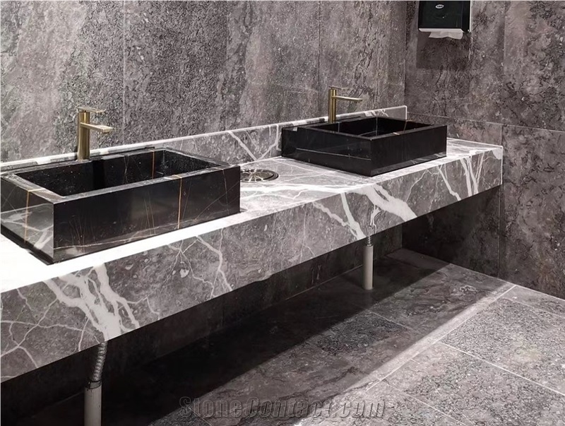 Castel Grey Marble Customization Countertop