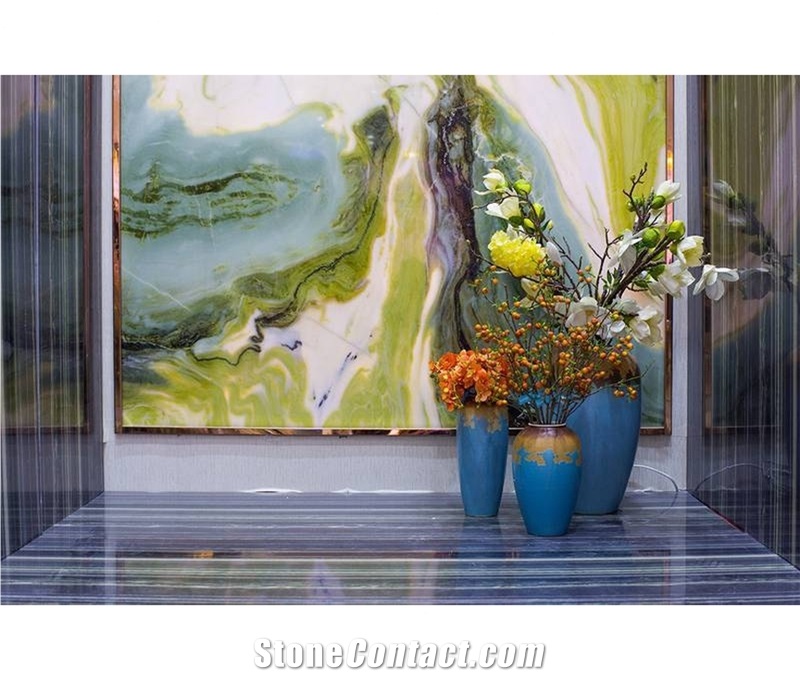 China Wizard Green Marble Slab Back Wall Design