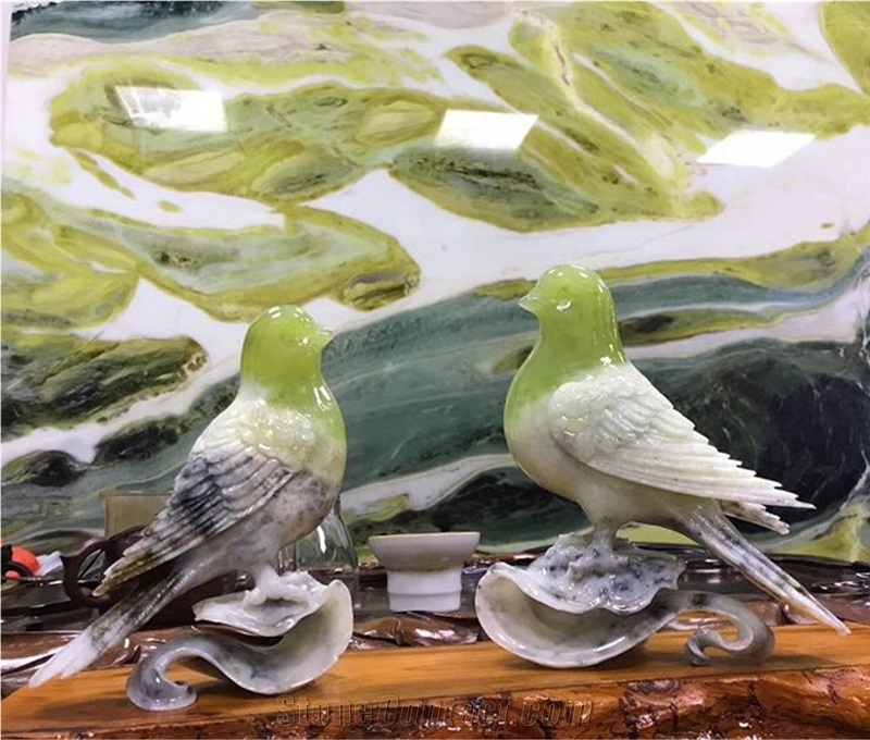 China Wizard Green Marble Slab Back Wall Design