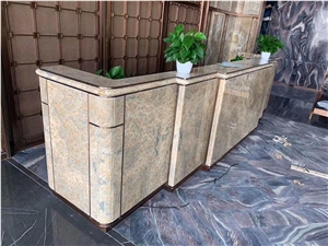 Cream Brown Onyx for Reception Countertop