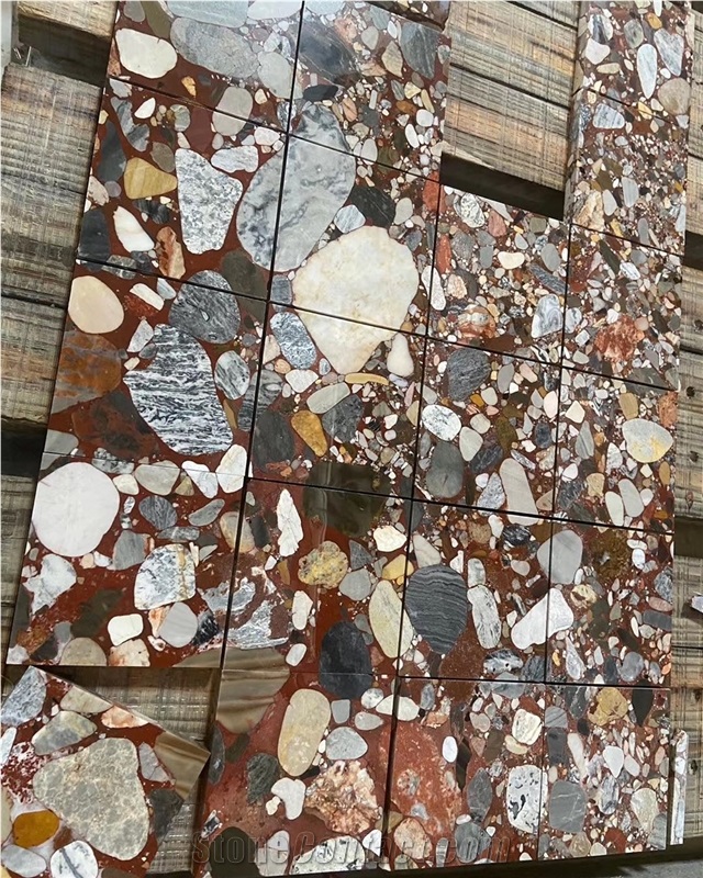 Natural Terrazzo Slabs Blue Palladium Granite