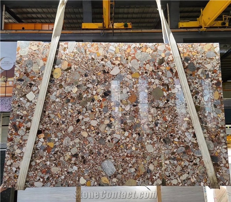 Natural Terrazzo Slabs Blue Palladium Granite