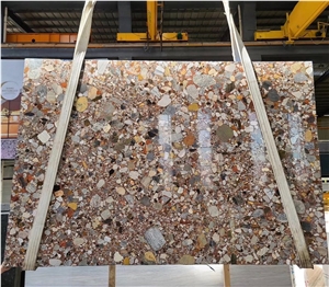 Natural Terrazzo Slabs Blue Palladium Granite