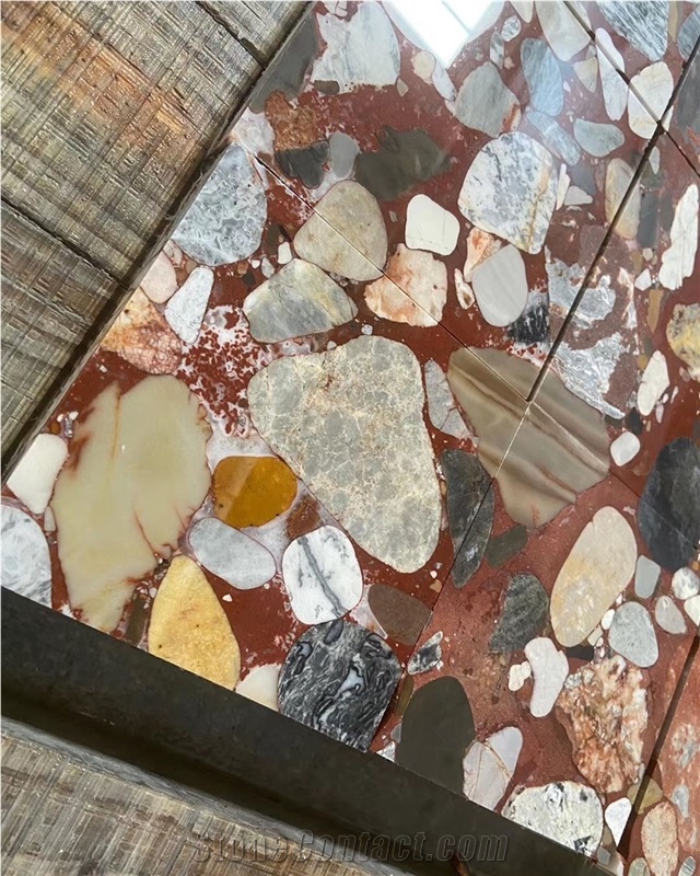 Natural Terrazzo Slabs Blue Palladium Granite