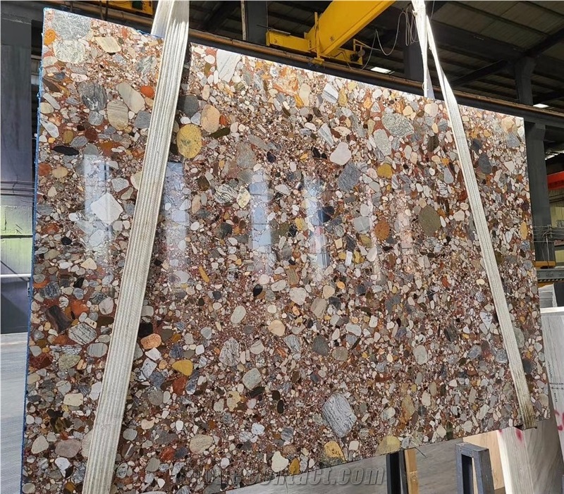 Natural Terrazzo Slabs Blue Palladium Granite