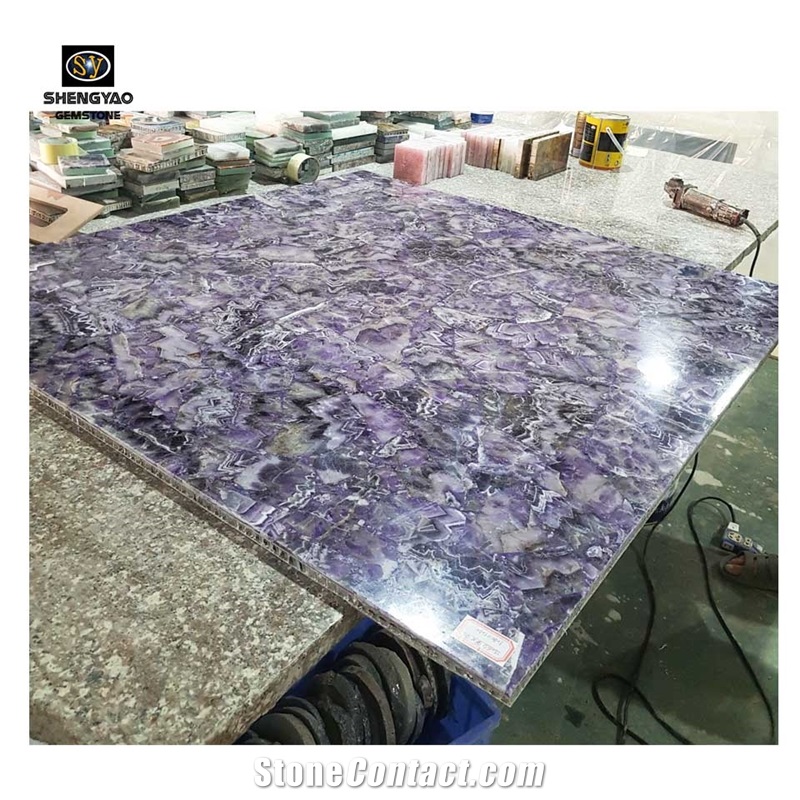 Amethyst Composite Slab Purple Wall Panel