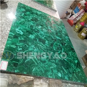 Custom Malachite Green Gemstone Wall Slab