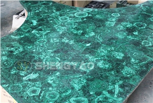 Custom Malachite Green Gemstone Wall Slab